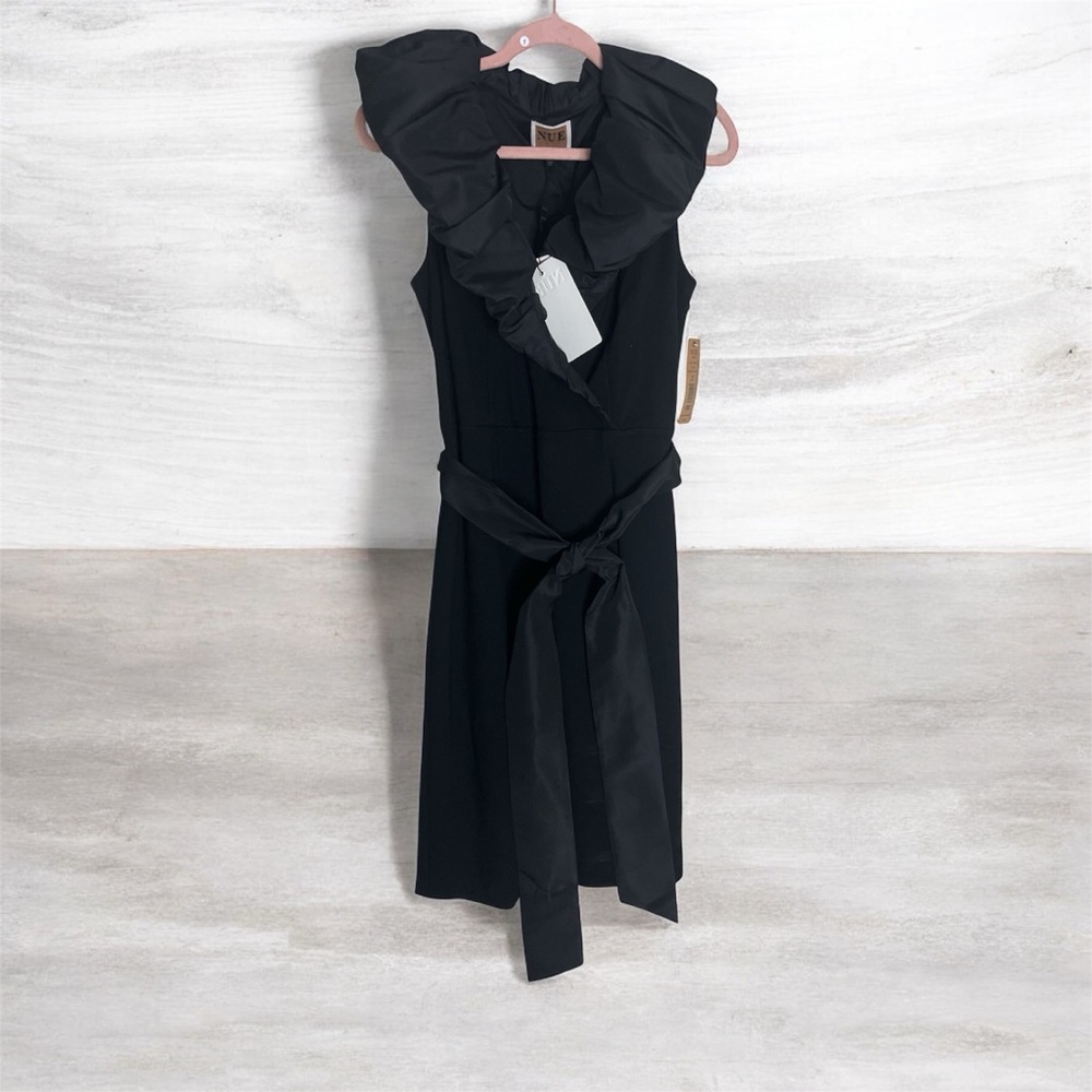 Nue by Shani Black Midi Dress with Bow Detail